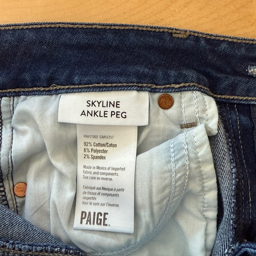 Paige Mid-Rise Skyline Ankle Peg Leg Jeans, 26 - Picture 8 of 8